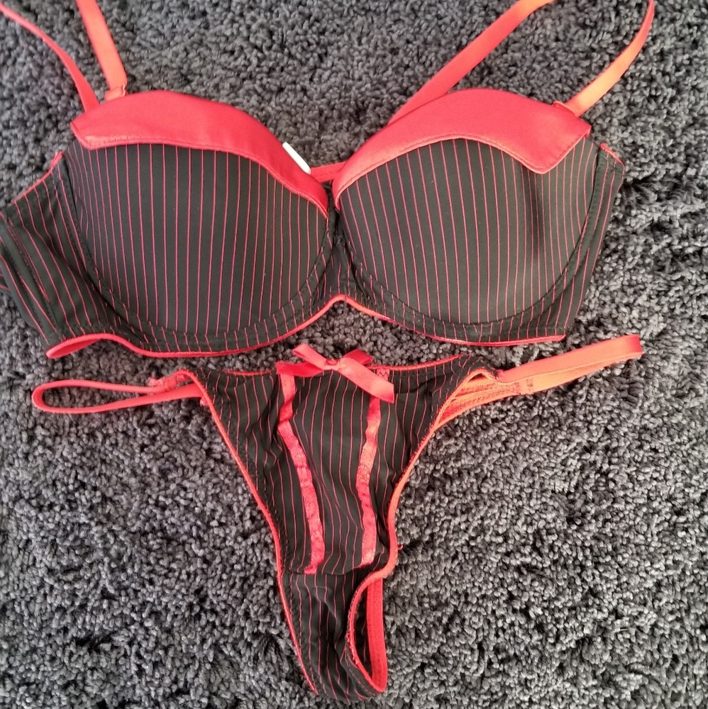 Red and Black Lingerie Set
